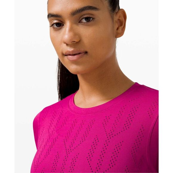 Lululemon Swiftly Breathe Long Sleeve *Fetching Lines sz 10 - Picture 7 of 8